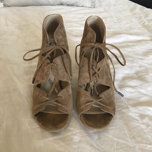 Via Spiga Suede lace up heel